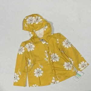 NWT Child Of Mine Baby Girl Hooded Jacket Sz 24M Yellow Floral‎ White Button
